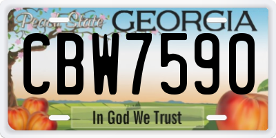 GA license plate CBW7590
