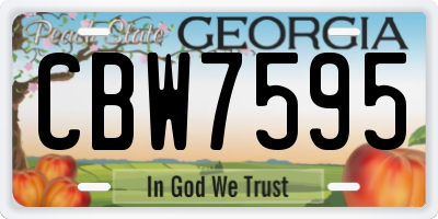 GA license plate CBW7595