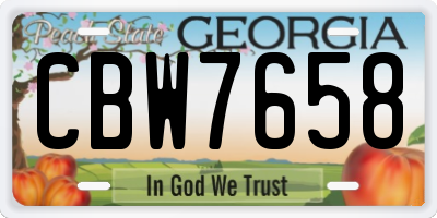 GA license plate CBW7658