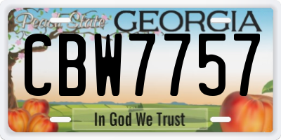 GA license plate CBW7757