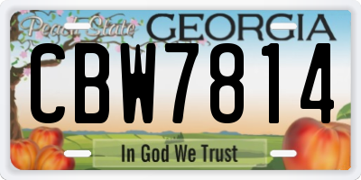 GA license plate CBW7814