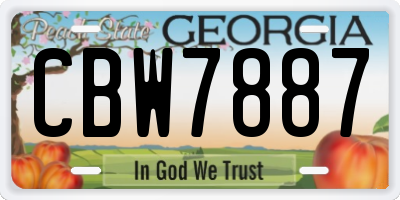 GA license plate CBW7887