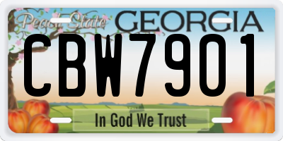 GA license plate CBW7901