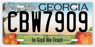 GA license plate CBW7909