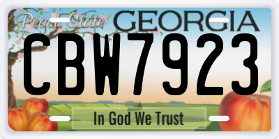 GA license plate CBW7923