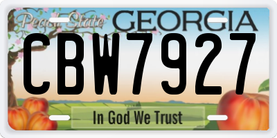 GA license plate CBW7927