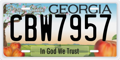 GA license plate CBW7957
