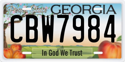 GA license plate CBW7984