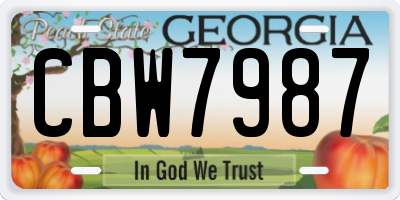 GA license plate CBW7987