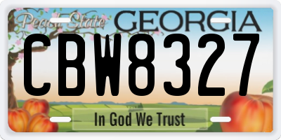 GA license plate CBW8327