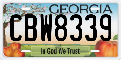 GA license plate CBW8339