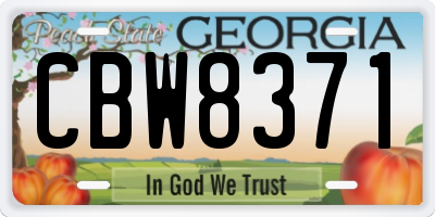 GA license plate CBW8371