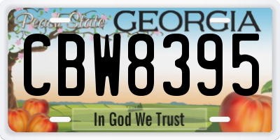 GA license plate CBW8395
