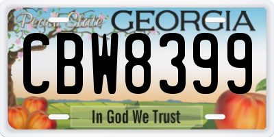 GA license plate CBW8399