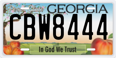 GA license plate CBW8444