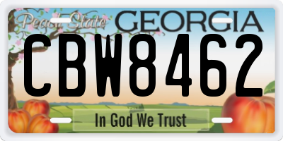 GA license plate CBW8462