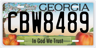 GA license plate CBW8489