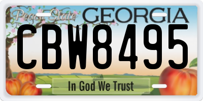 GA license plate CBW8495