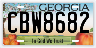 GA license plate CBW8682