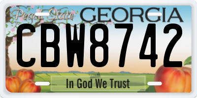 GA license plate CBW8742