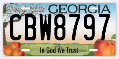 GA license plate CBW8797