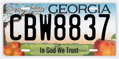 GA license plate CBW8837