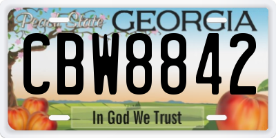 GA license plate CBW8842