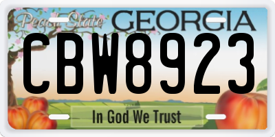GA license plate CBW8923