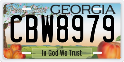 GA license plate CBW8979