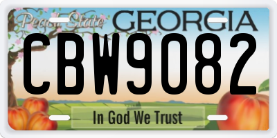 GA license plate CBW9082