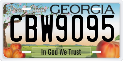 GA license plate CBW9095