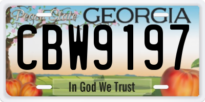 GA license plate CBW9197