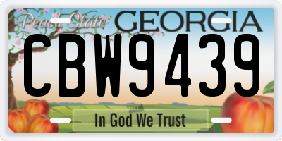 GA license plate CBW9439