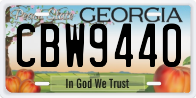 GA license plate CBW9440