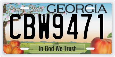 GA license plate CBW9471