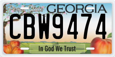GA license plate CBW9474