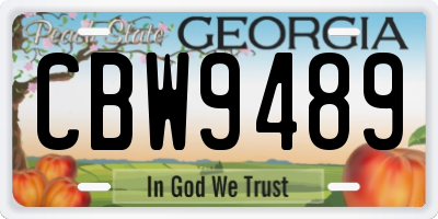 GA license plate CBW9489
