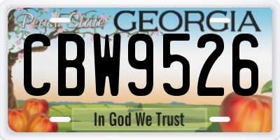 GA license plate CBW9526