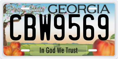 GA license plate CBW9569