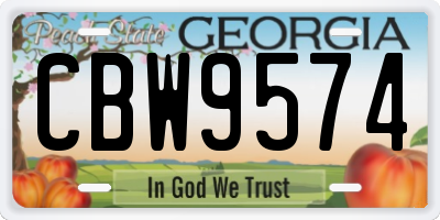 GA license plate CBW9574