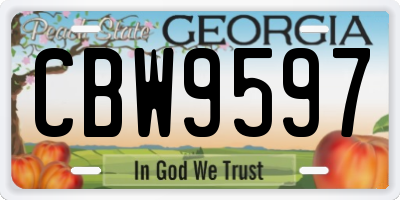 GA license plate CBW9597