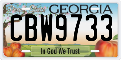 GA license plate CBW9733