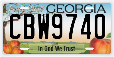 GA license plate CBW9740