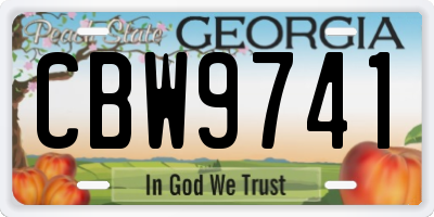 GA license plate CBW9741