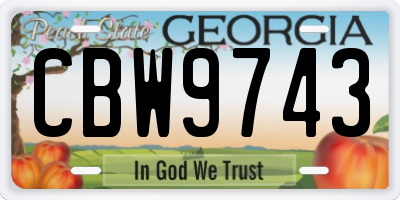 GA license plate CBW9743