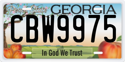 GA license plate CBW9975