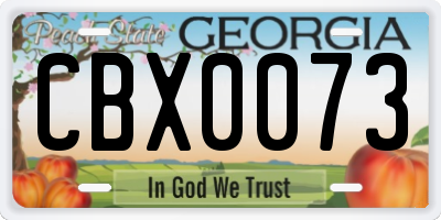 GA license plate CBX0073