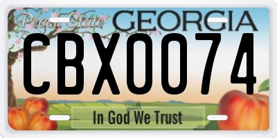 GA license plate CBX0074