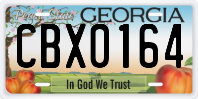 GA license plate CBX0164