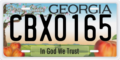 GA license plate CBX0165